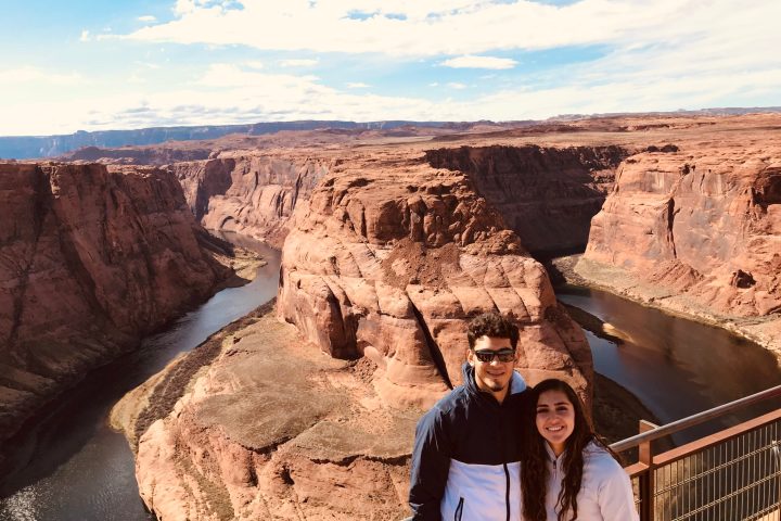 Kausalya standing in front of a canyon