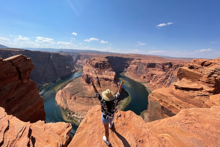 a canyon with a mountain in the background