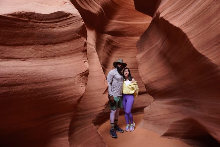 a young boy in a canyon